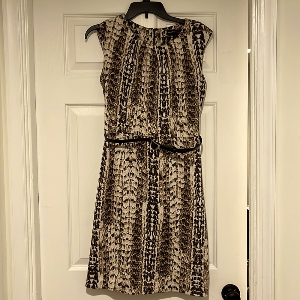 LIKE NEW: Dana Buchman dress with belt, size 8